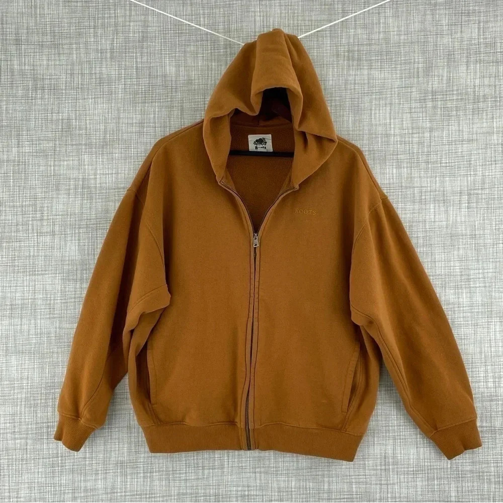 Roots Womens size 3 long sleeve full zip hoodie *some stains 0693